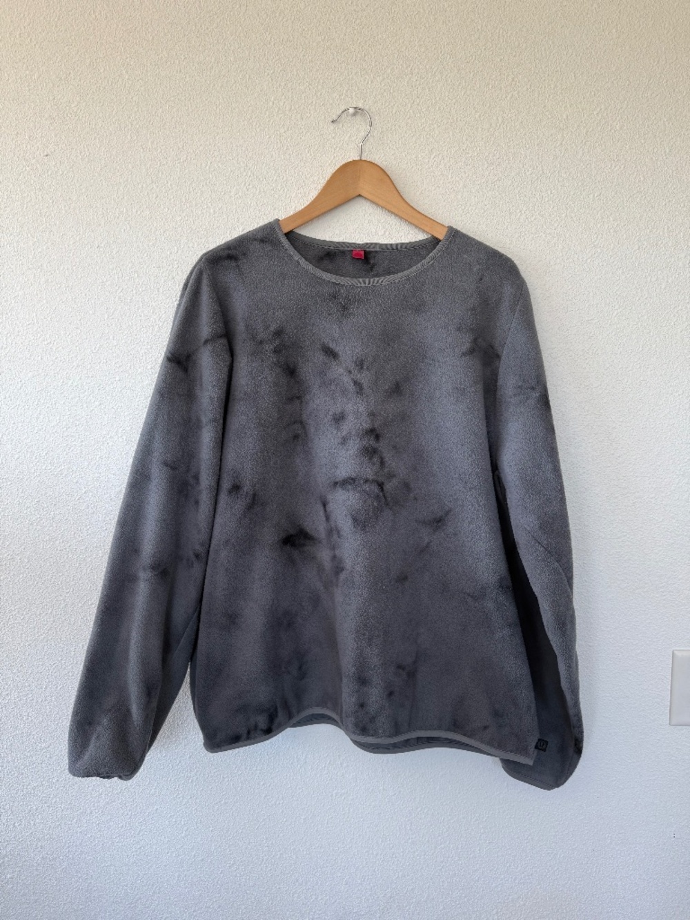 lululemon Womens Fleece Black Tie Dye Crewneck Sweatshirt Lab Collection Size XL